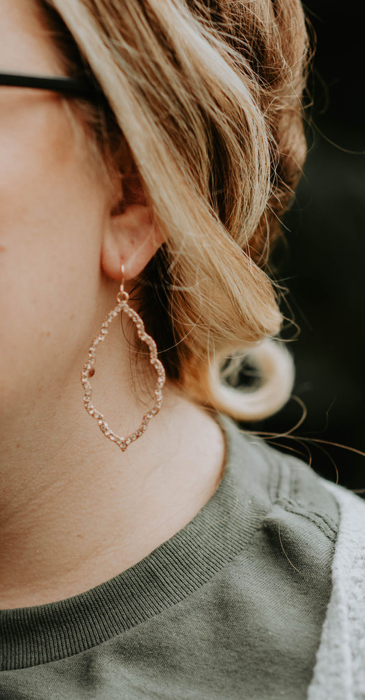 Peach Crystal Earrings